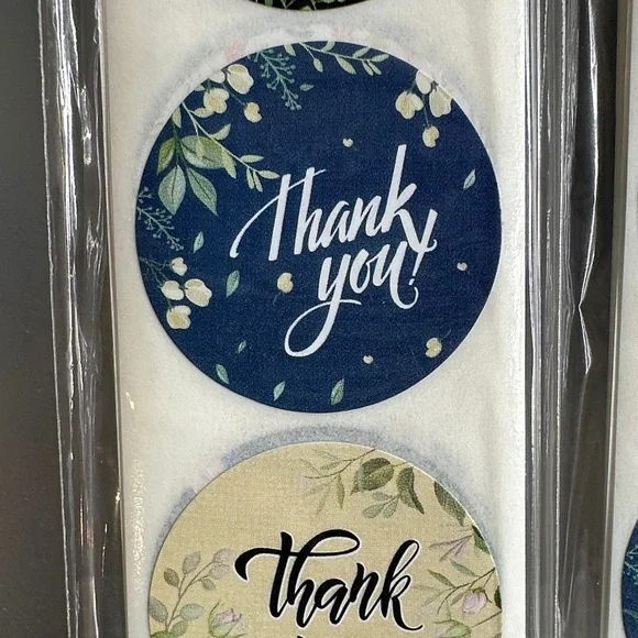 300 Count 1 Inch Floral Thank You Stickers Set - Picture 4 of 5
